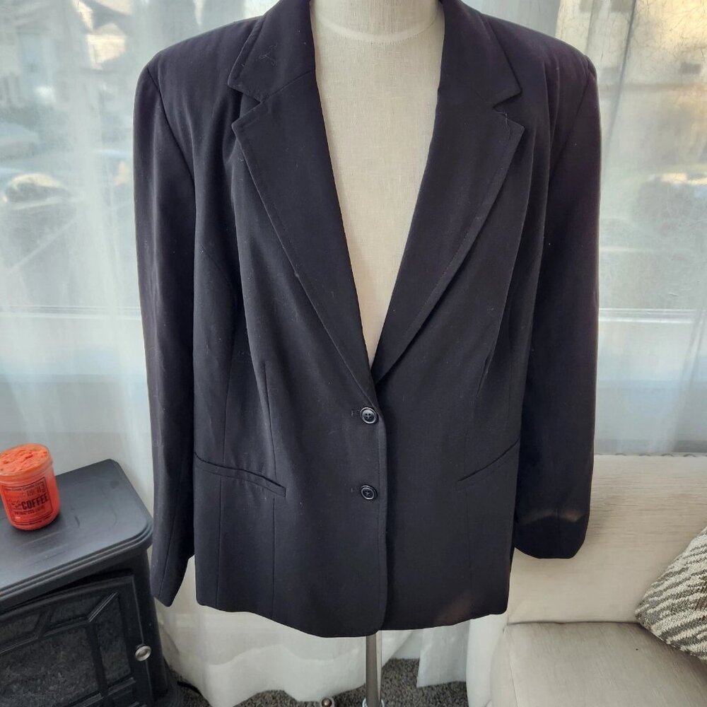 Fashion Bug 22W black blazer jacket 2 button womans D2